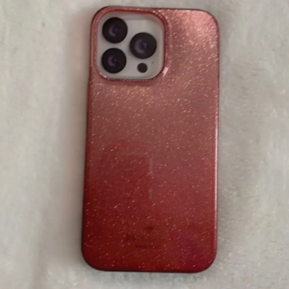 Kate Spade magenta ombré Glitter Case for Apple iPhone 13 Pro